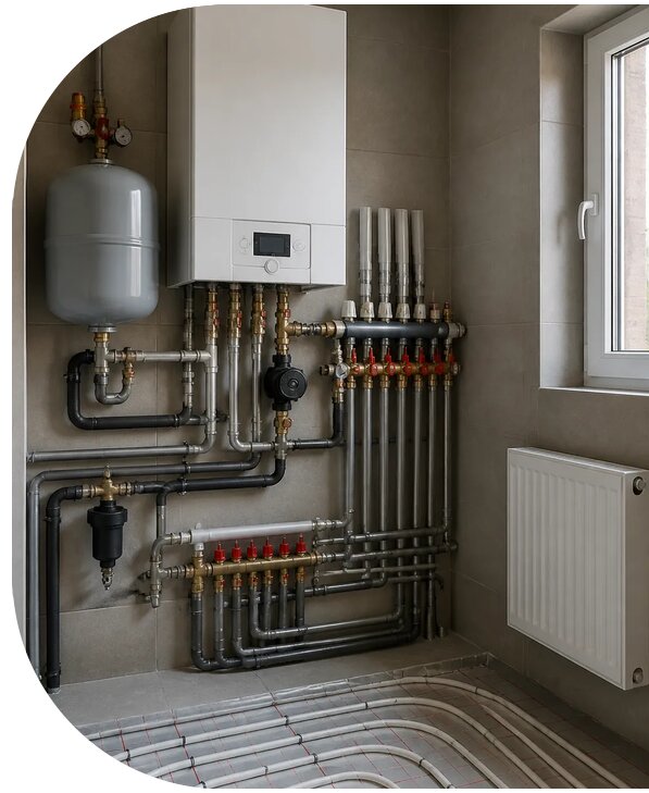 Монтаж отопления в частном доме в Стрежевом от 152925 р. | АПаруса-Стж